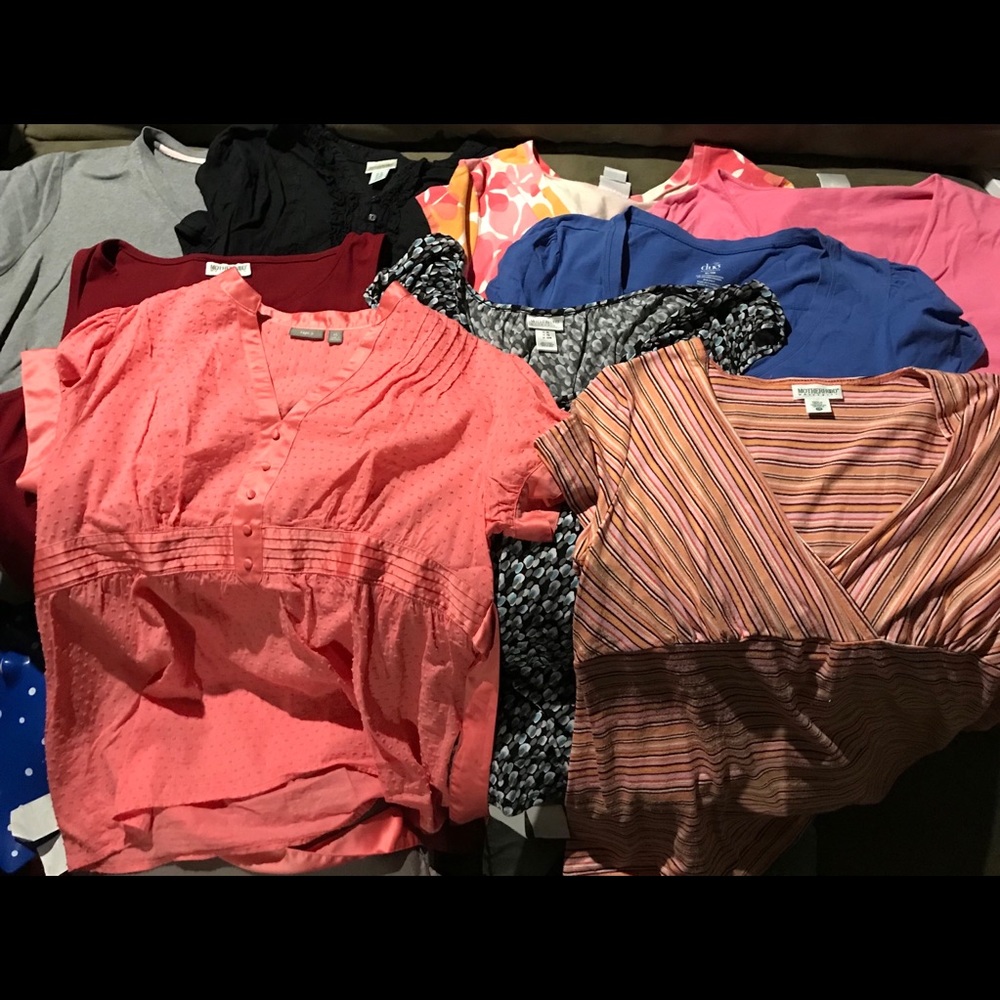9 Maternity Shirts, Short Sleeve XL
